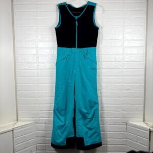 Arctix Snow Bib Overalls Youth Medium Black & Teal Insulated Ski 5K Waterproof